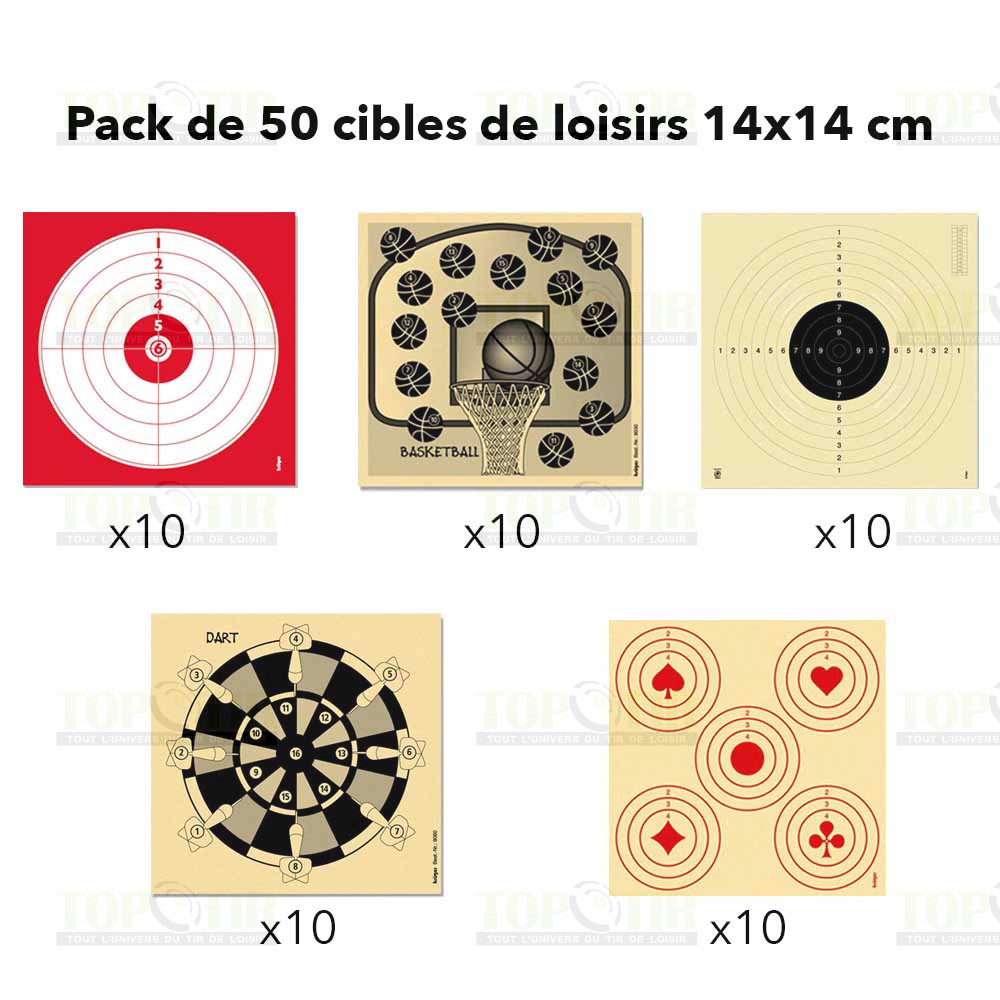250 cibles carton rouge Krüger 14x14 cm